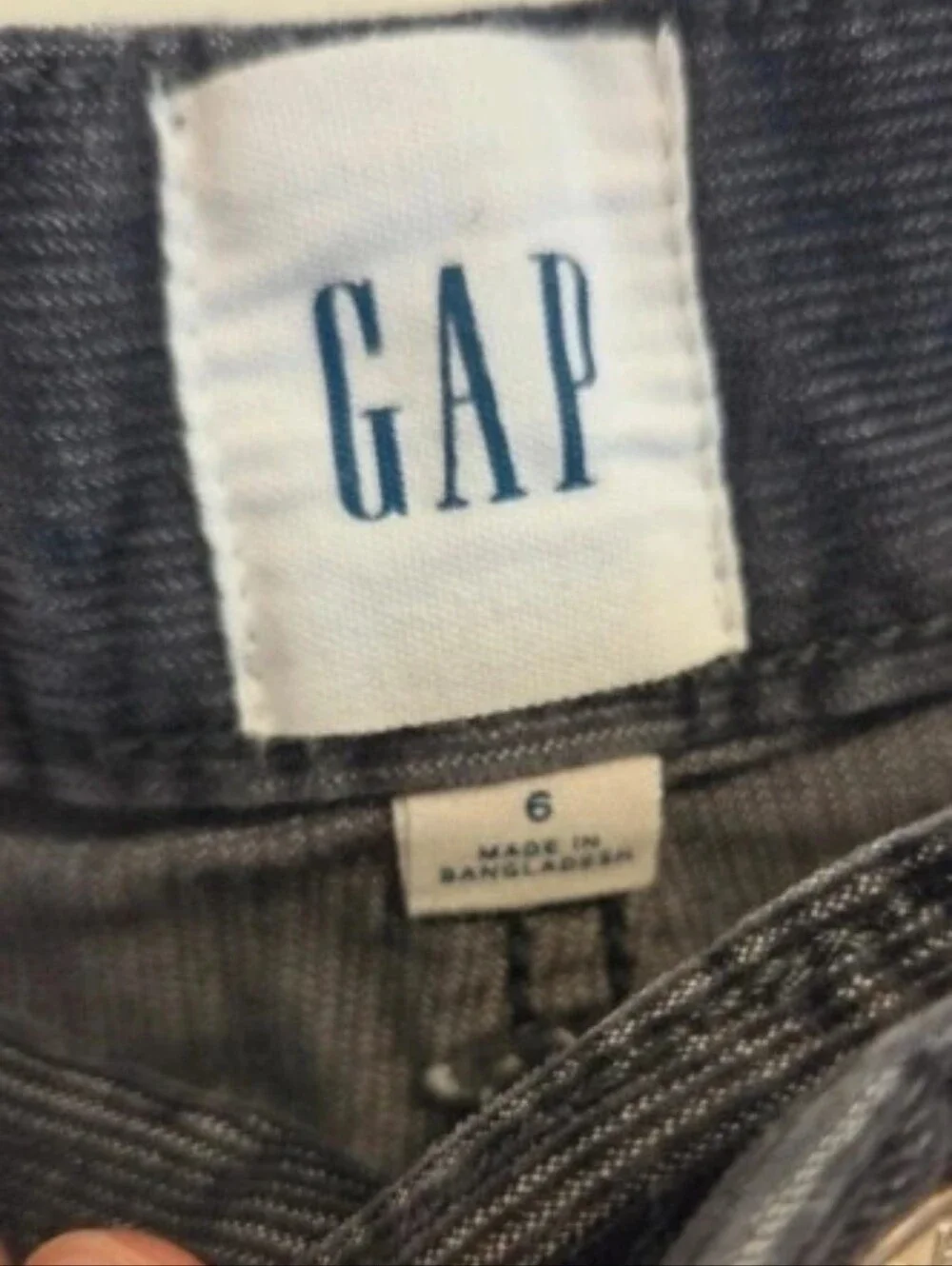 GAP Charcoal Grey Corduroy Raw Hem Cutoff Shorts